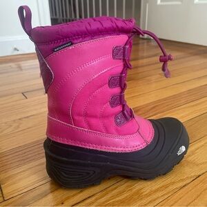 The North Face Waterproof Pink and Gray Winter Boots